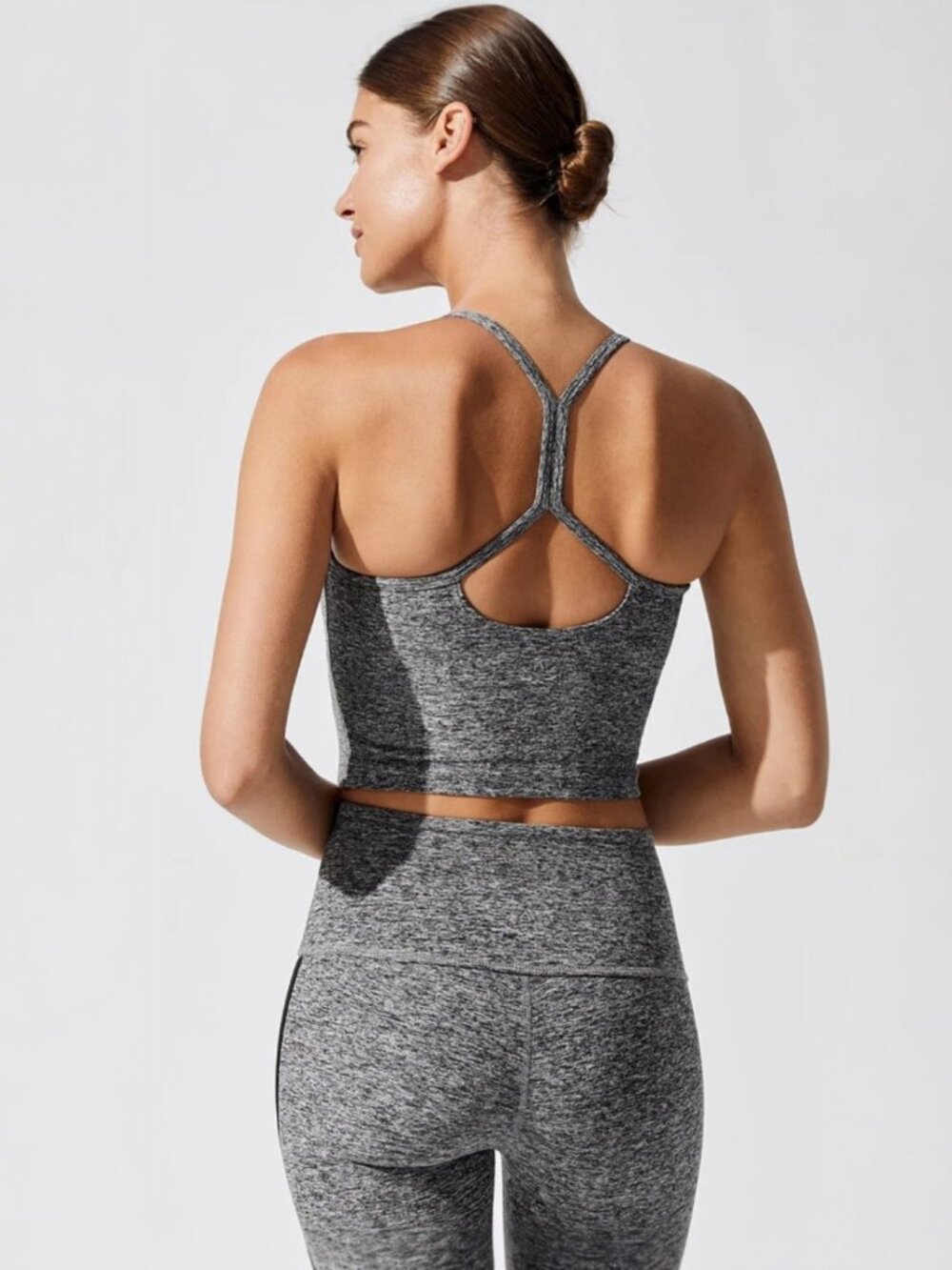 Beyond Yoga spacedye racerback cropped tank in Black Space Dye BLKSD W's L New